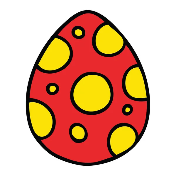 Mão peculiar desenhado desenho animado Páscoa ovo — Vetor de Stock