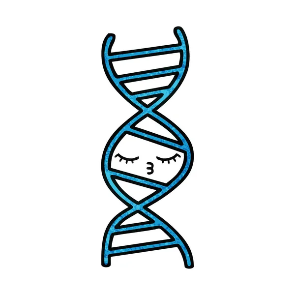 Retro Grunge Textuur Cartoon Van Een Bundel Van Dna — Stockvector