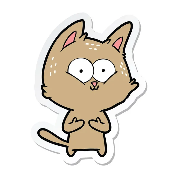 Sticker Van Een Cartoon Kat — Stockvector