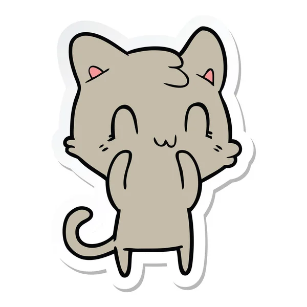 漫画幸せな猫のステッカー — ストックベクタ