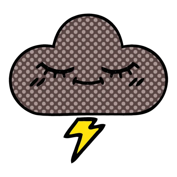 Comic book style cartoon storm cloud — стоковый вектор