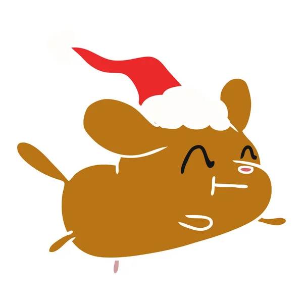 Ręcznie Rysowane Bożonarodzeniowa Kreskówka Pies Kawaii — Wektor stockowy