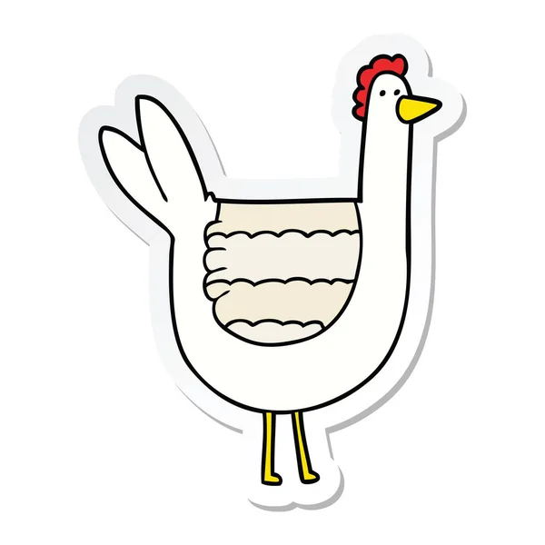 Pegatina de un pollo de dibujos animados — Archivo Imágenes Vectoriales