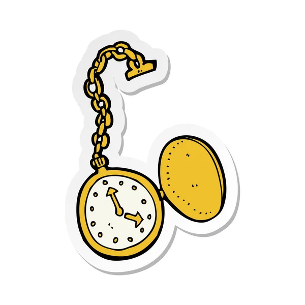 Sticker Van Een Cartoon Oude Horloge — Stockvector