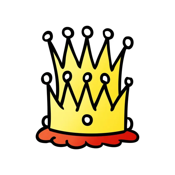 つの王冠の手の描かれたグラデーション漫画落書き — ストックベクタ