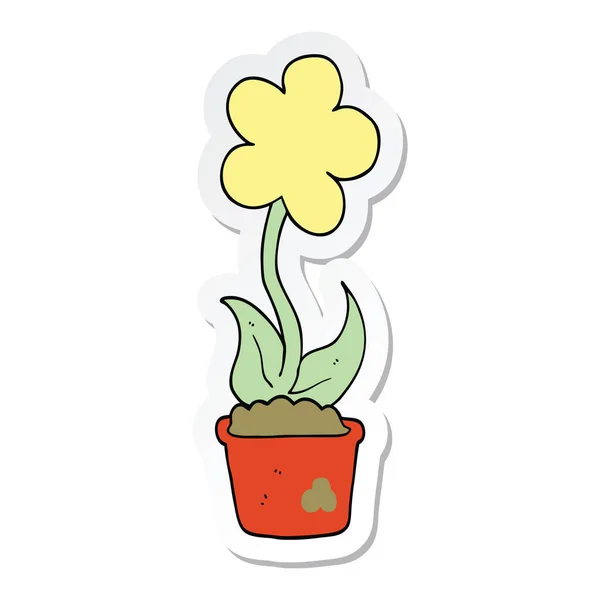 Aufkleber Einer Niedlichen Cartoon Blume — Stockvektor