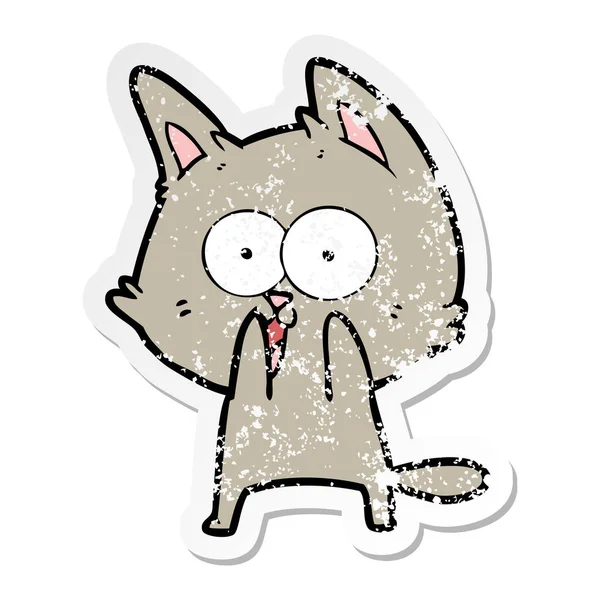 Zoufalý nálepka vtipné kreslené kočky — Stockový vektor