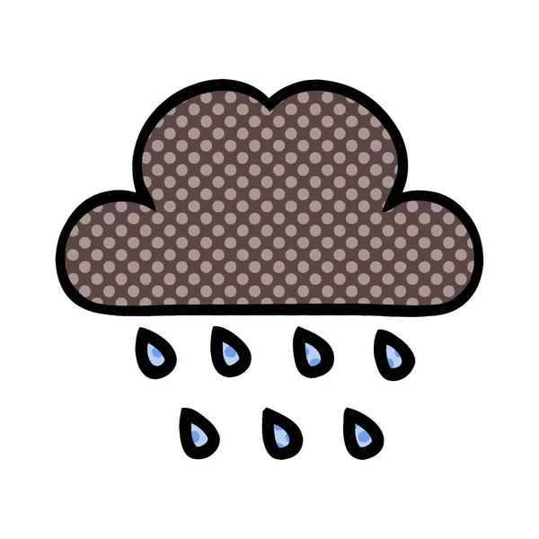 Bande Dessinée Style Bande Dessinée Nuage Pluie Tempête — Image vectorielle