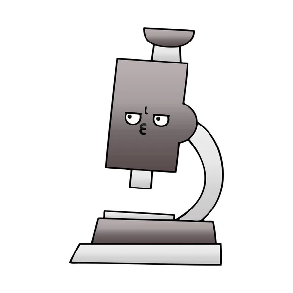 Gradient Grijs Cartoon Van Een Microscoop — Stockvector