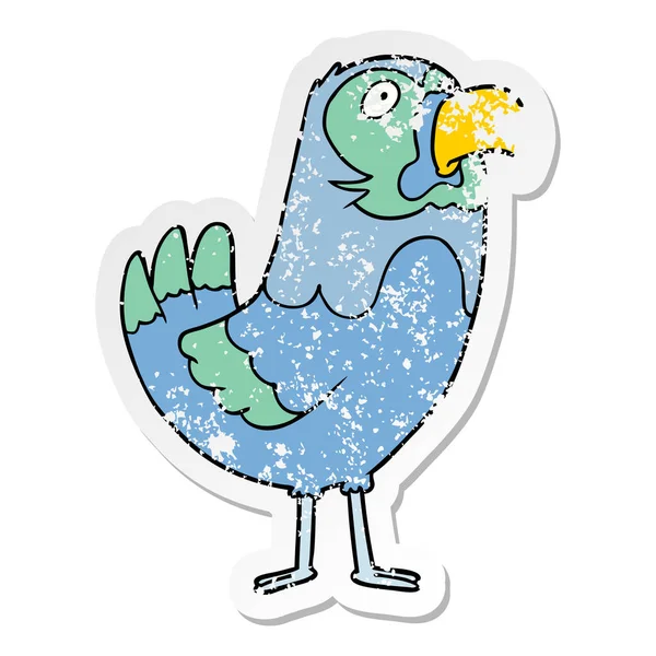 Стресова Наклейка Мультяшного Папуги — стоковий вектор