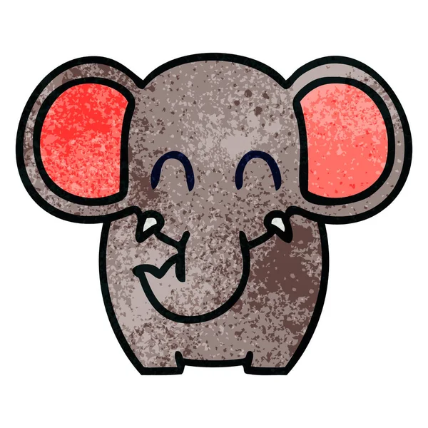 Dibujado Mano Peculiar Elefante Dibujos Animados — Vector de stock