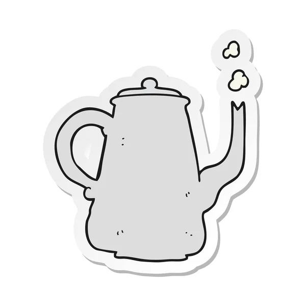 Autocollant Une Cafetière Dessin Animé — Image vectorielle