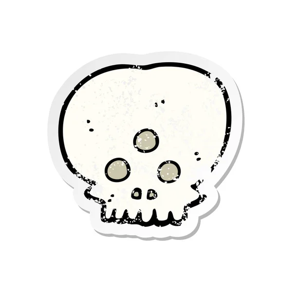 Retro Distressed Sticker Cartoon Mystic Skull — Stock Vector