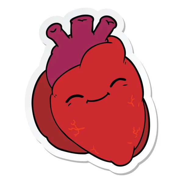 Nálepka cartoon šťastný srdce — Stockový vektor