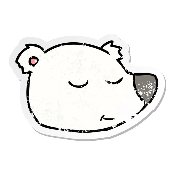 Bir çizgi film kutup ayısı yüz sıkıntılı etiket — Stok Vektör