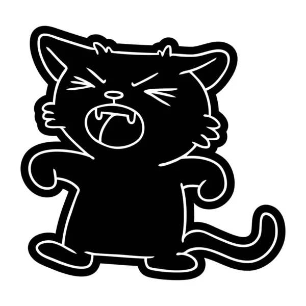 Ícone Desenho Animado Gato Que Grita — Vetor de Stock