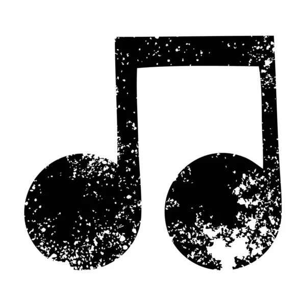 Nödställda Symbol För Musiknot — Stock vektor