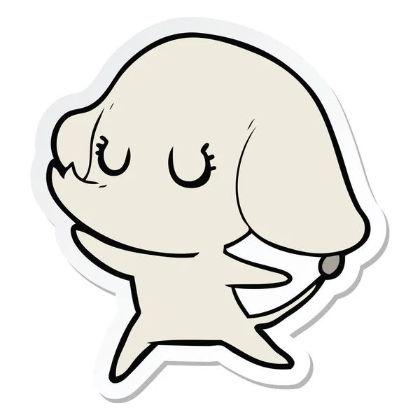 Sticker Van Een Leuke Cartoon Olifant — Stockvector
