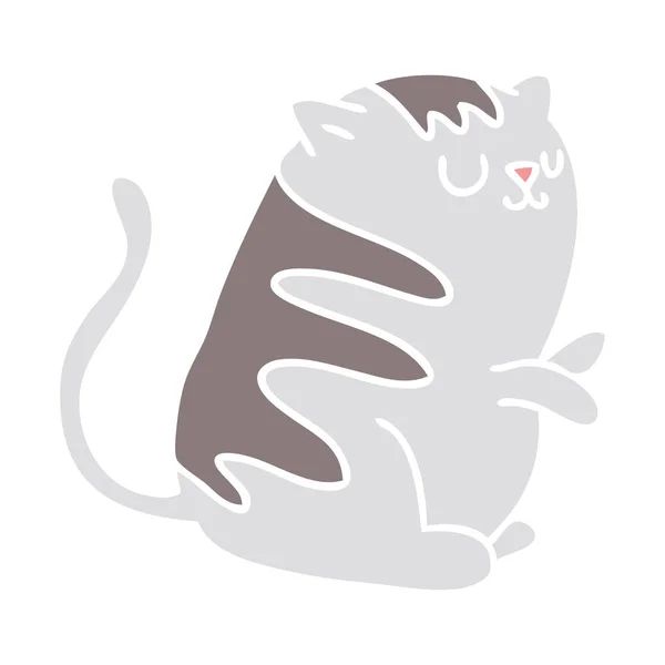 Ilginç el çizilmiş karikatür kedi — Stok Vektör