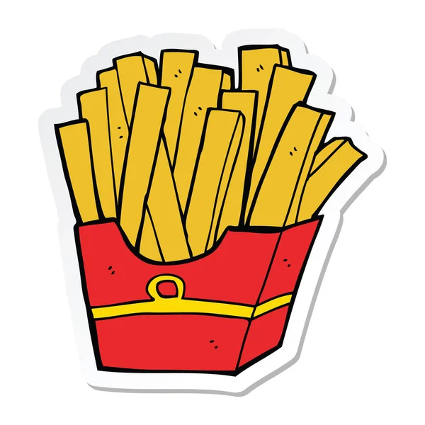 Sticker Cartoon Fries — Stock Vector