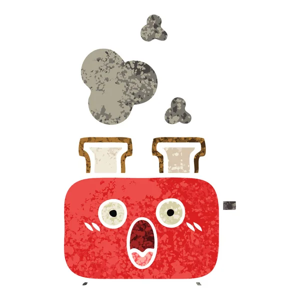 Retro Afbeelding Stijl Cartoon Van Een Voor Een Toaster — Stockvector