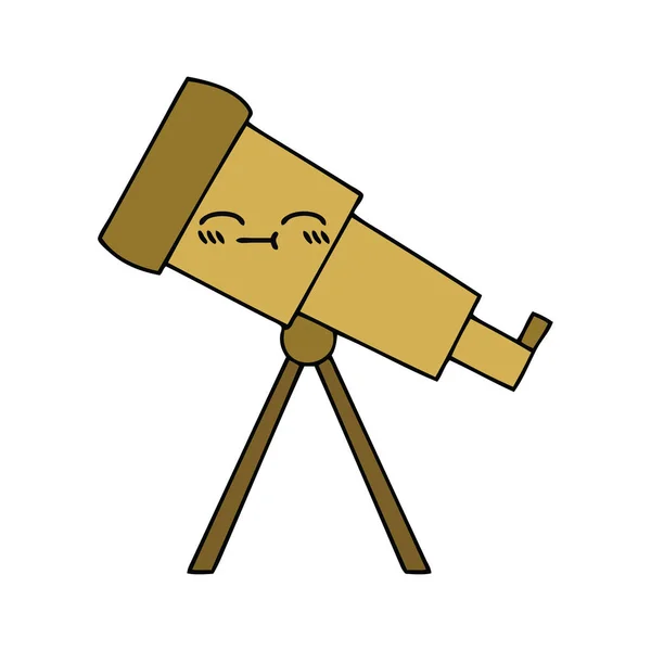 Telescópio bonito dos desenhos animados — Vetor de Stock