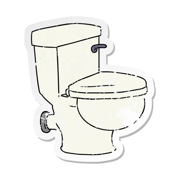 Handritad Nödställda Klistermärke Cartoon Doodle Badrum Toalett — Stock vektor
