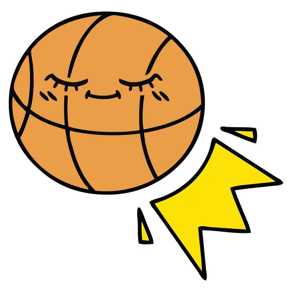 Schattige Cartoon Van Een Basketbal — Stockvector