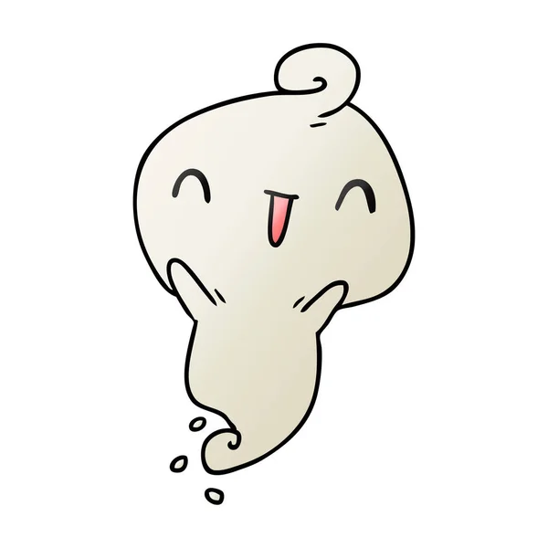 Gradiente Cartone Animato Illustrazione Kawaii Carino Morto Fantasma — Vettoriale Stock