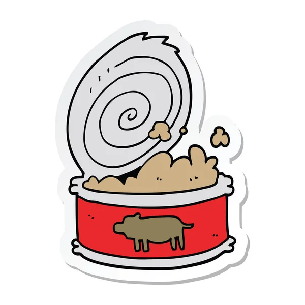 卡通罐头食品的贴纸 — 图库矢量图片