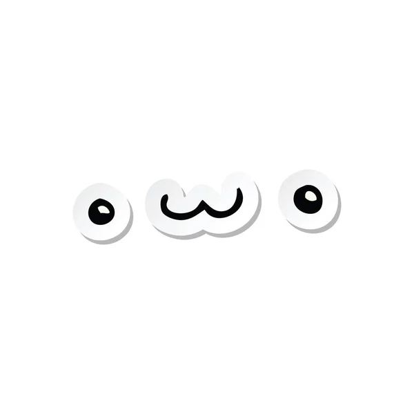 Sticker Happy Cartoon Expression — Stock Vector