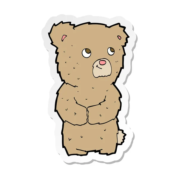 Sticker Van Teddybeer Van Een Cartoon — Stockvector