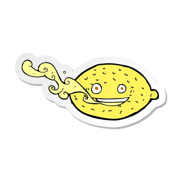 Sticker Voor Een Tekenfilm Lemon — Stockvector