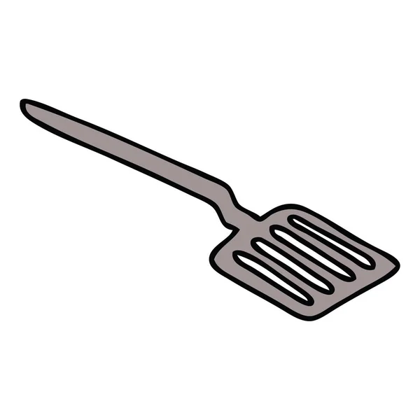 Mókás kézzel rajzolt karikatúra spatula — Stock Vector