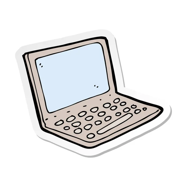 Aufkleber Eines Cartoon Laptops — Stockvektor