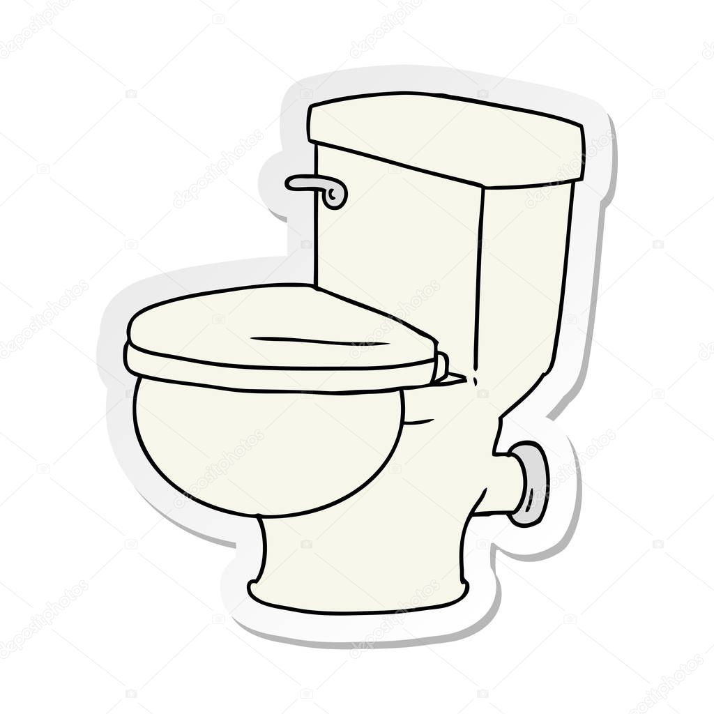 sticker cartoon doodle of a bathroom toilet