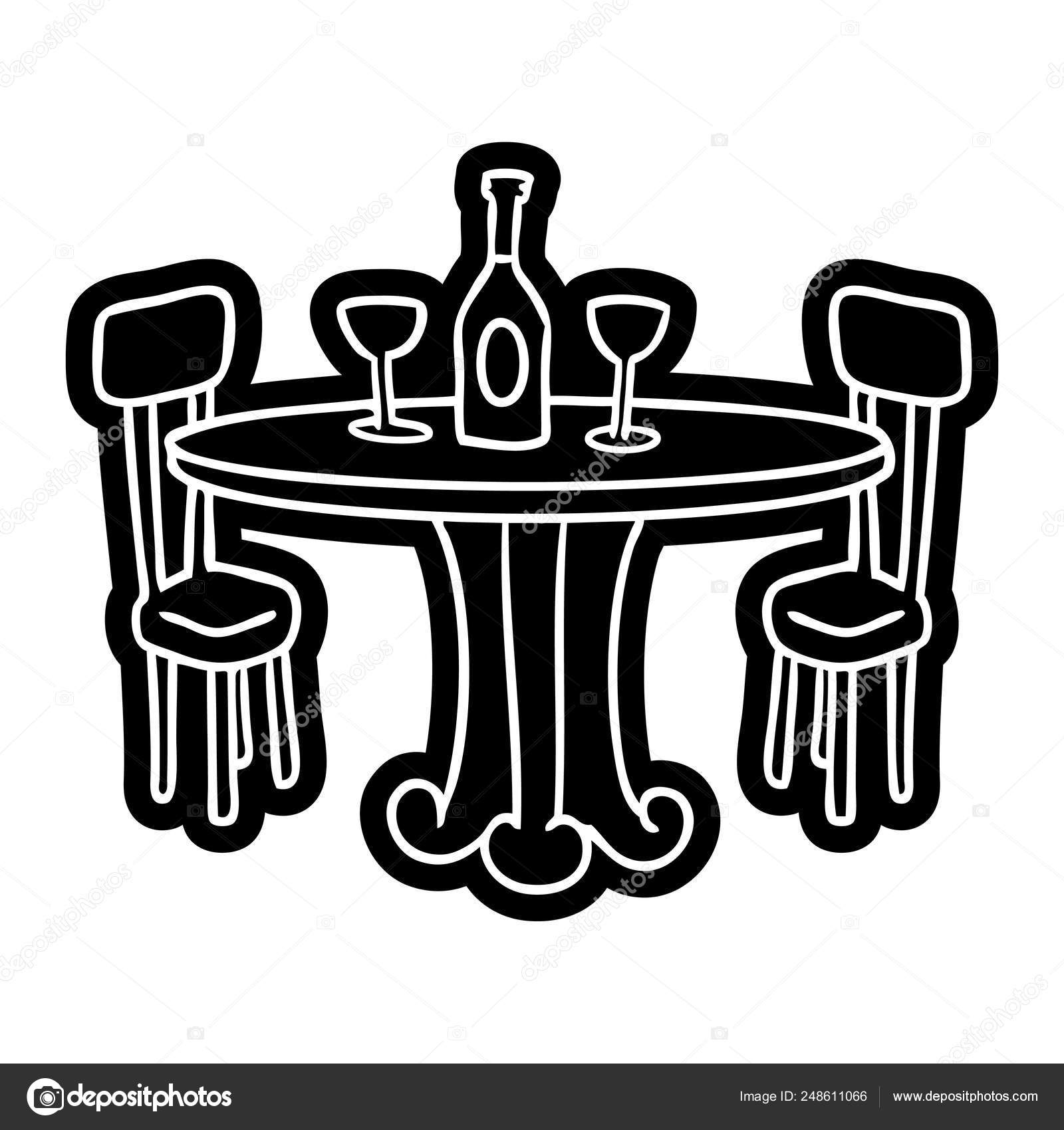 Cartoon Icon Dinner Table Drinks Stock Vector Image by ©lineartestpilot  #248611066
