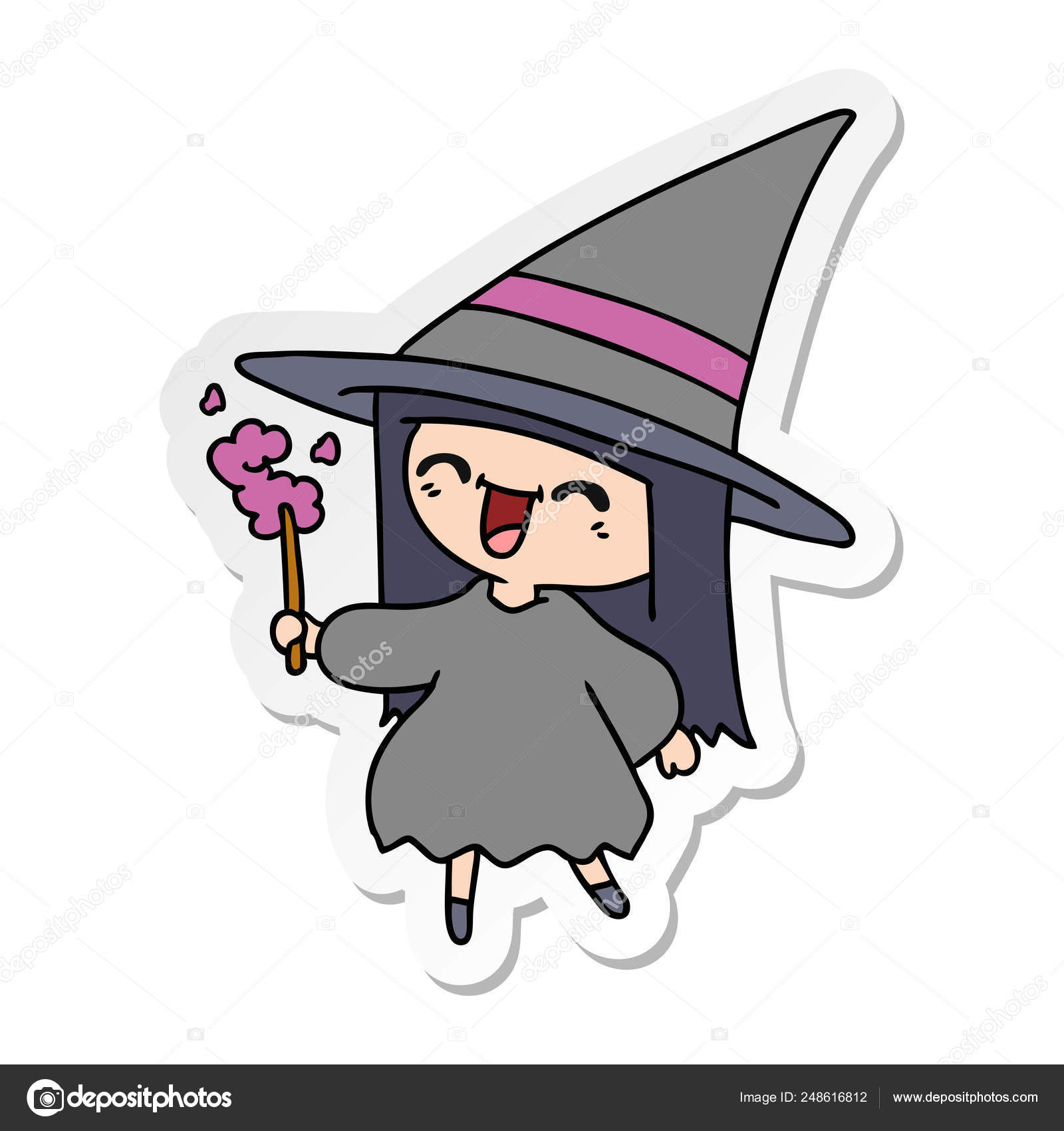 Sticker Cartoon Of Cute Kawaii Witch Vector Image By C Lineartestpilot Vector Stock Sticker Cartoon Of Cute Kawaii Witch Vector Image By C Lineartestpilot Vector Stock
