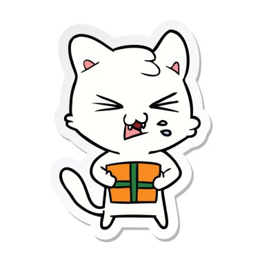 kedi tıslama çizgi film etiketi