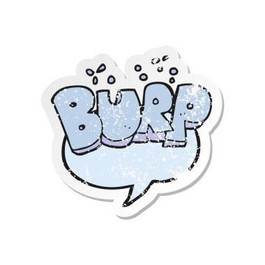 çizgi film geğirme Retro sıkıntılı etiket