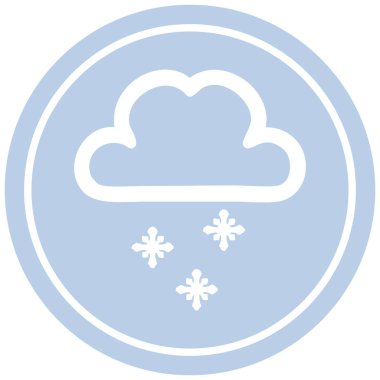 kar bulut dairesel simgesi simgesi