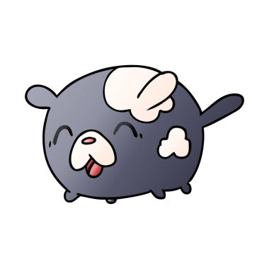 Degrade karikatür kawaii şirin yama köpek