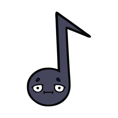 bir nota sevimli çizgi