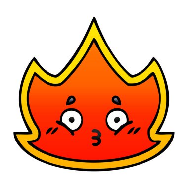 Degrade gölgeli karikatür bir ateş