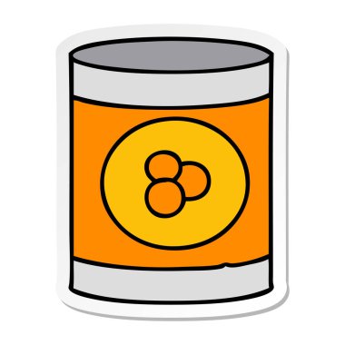 etiket karikatür doodle şeftali konservesi