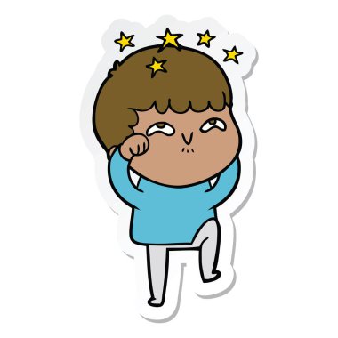 bir çizgi film hayran çocuğun etiket