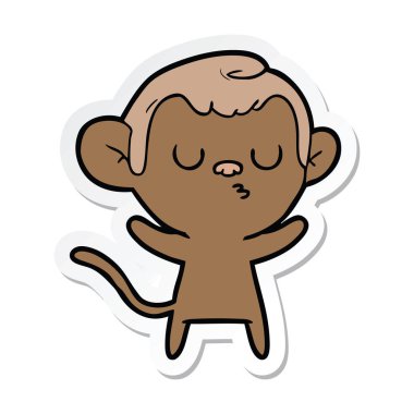 etiket bir karikatür maymun