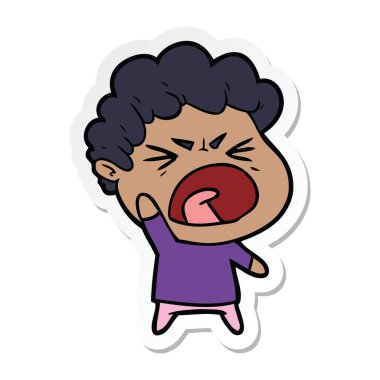 bir çizgi film öfkeli adam etiketi