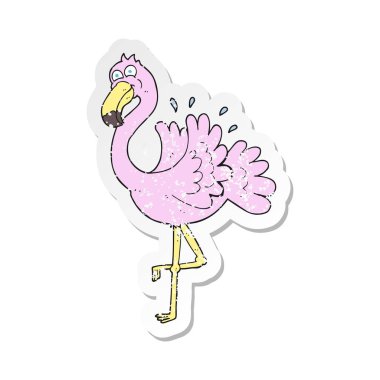 bir çizgi film kaplatırdım Retro sıkıntılı etiket