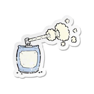 Retro sıkıntılı etiket bir karikatür aerosol sprey olabilir